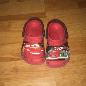 Red cars little boy crocks